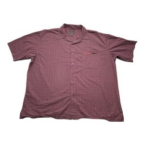 VTG FUBU The Collection Red Plaid Button Up Shirt  Hip Hop Embroidered Logo 5XL